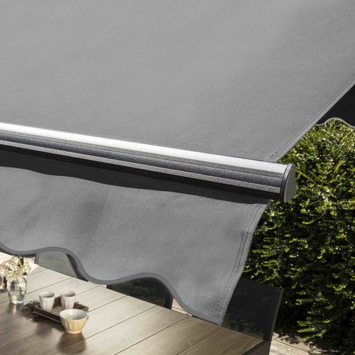 Store Mobile Électrique 4x3m Et 4 Dalles Lestées Gris