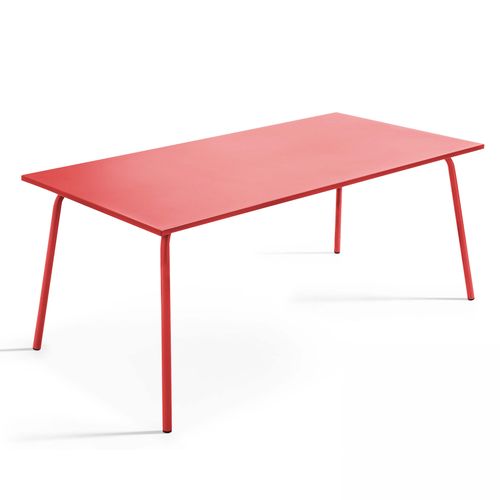 Salon De Jardin En Métal 2 Bancs Et 4 Chaises, Palavas Rouge - Palavas