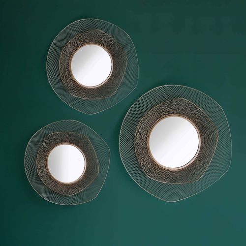Lot De 3 Miroirs En Métal Forme Organique 31 Cm