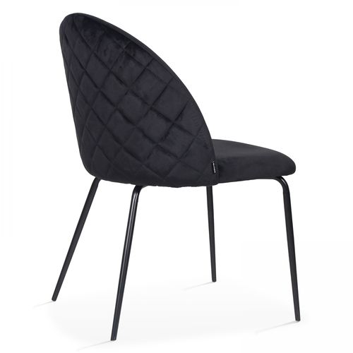Lot De 4 Chaises En Velours Noir