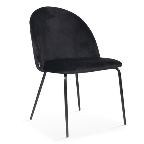 Lot De 4 Chaises En Velours Noir