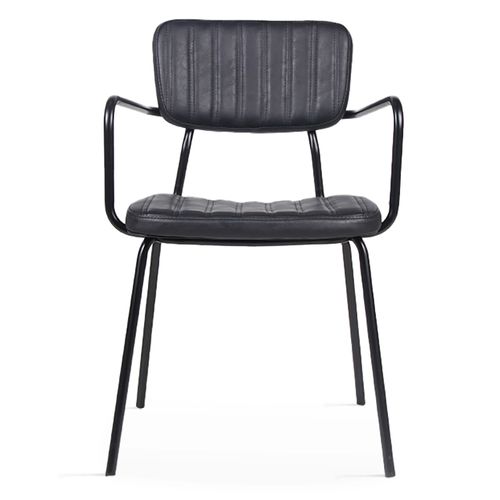 Lot De 2 Chaises Avec Accoudoirs En Textile Enduit Noir York