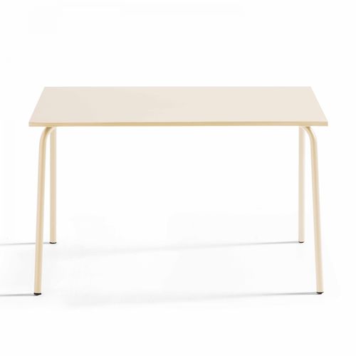 Table De Jardin En Acier 120 X 70 Cm Ivoire  Palavas