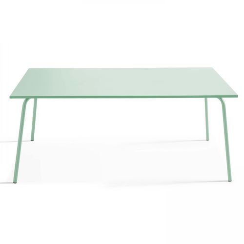 Table De Jardin Rectangulaire En Métal Vert Sauge 180 Cm Palavas