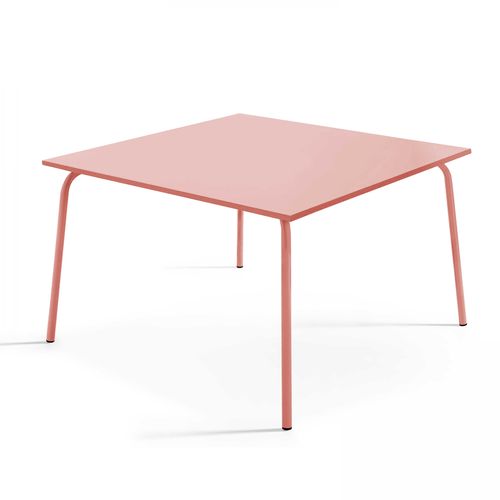 Table De Jardin Carrée En Métal Palavas Rose - Palavas