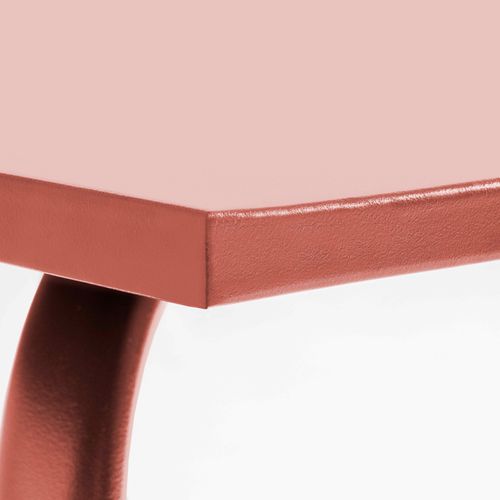 Table De Jardin Carrée En Métal Palavas Rose - Palavas
