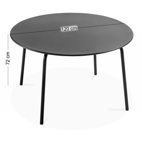 Table De Jardin Ronde En Acier Argile 120 Cm Palavas