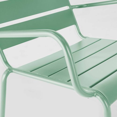 Fauteuil De Jardin Bas Relax Acier Vert Sauge Palavas