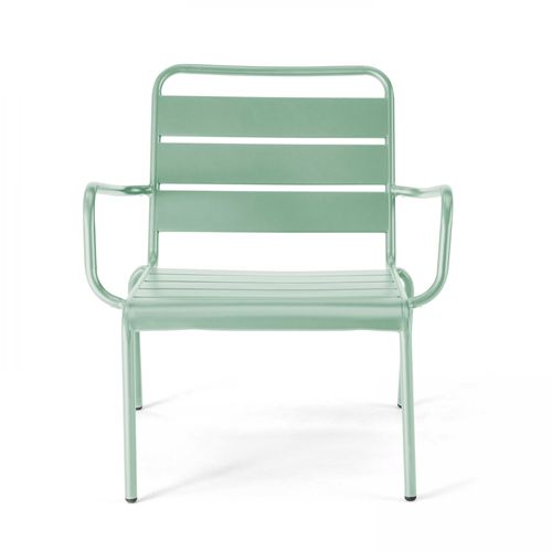 Fauteuil De Jardin Bas Relax Acier Vert Sauge Palavas