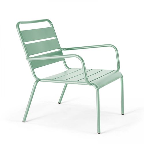 Fauteuil De Jardin Bas Relax Acier Vert Sauge Palavas