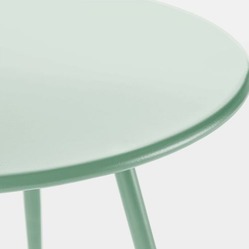 Table Basse De Jardin Ronde En Métal Vert Sauge 50 Cm Palavas