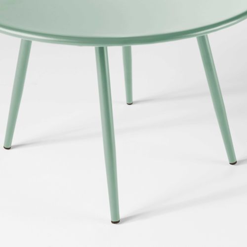 Table Basse De Jardin Ronde En Métal Vert Sauge 50 Cm Palavas