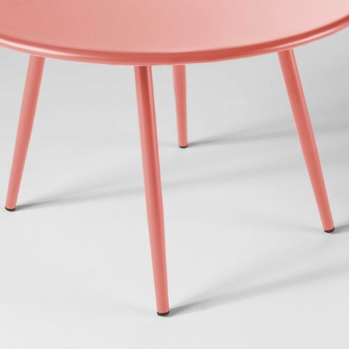 Table Basse De Jardin Ronde En Métal Argile 50 Cm Palavas