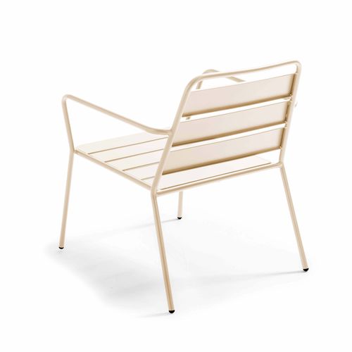 Fauteuil Bas De Jardin En Métal Ivoire Palavas