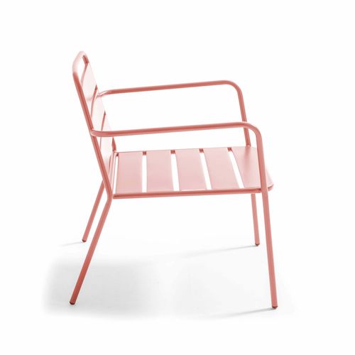 Fauteuil Bas De Jardin En Métal Argile Palavas