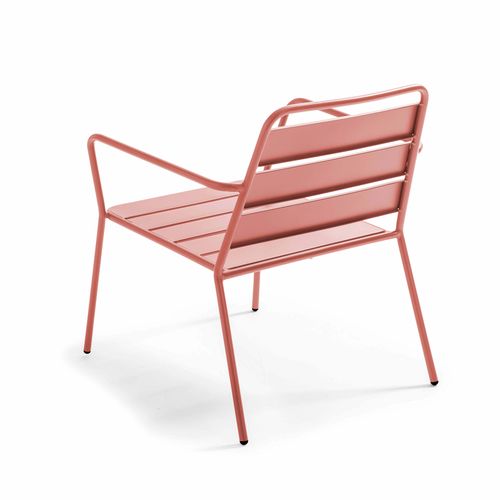 Fauteuil Bas De Jardin En Métal Argile Palavas