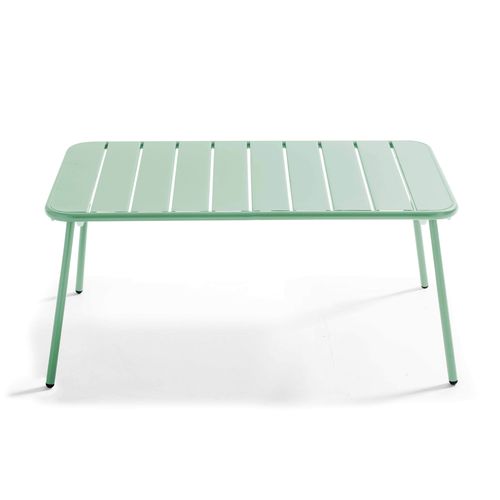 Table Basse De Jardin Acier Vert Sauge 90 X 50 Cm Palavas