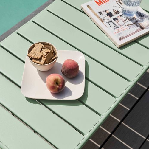 Table Basse De Jardin Acier Vert Sauge 90 X 50 Cm Palavas