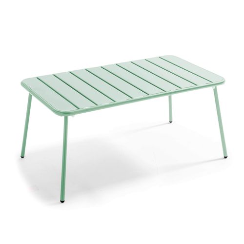 Table Basse De Jardin Acier Vert Sauge 90 X 50 Cm Palavas