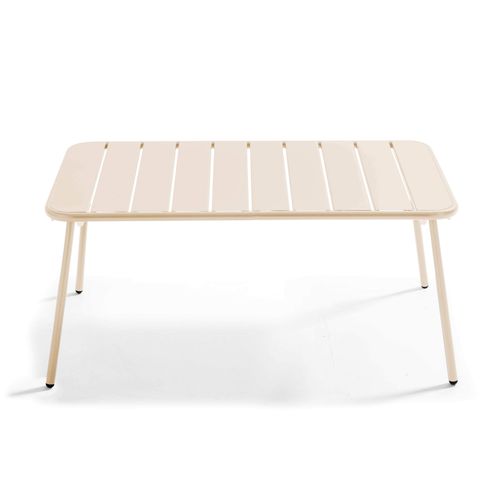 Table Basse De Jardin Acier Ivoire 90 X 50 Cm Palavas