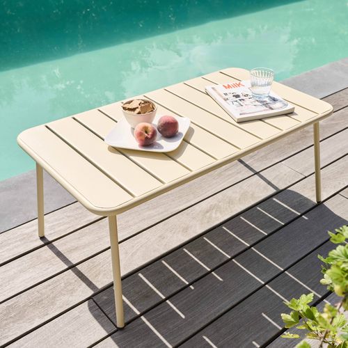 Table Basse De Jardin Acier Ivoire 90 X 50 Cm Palavas