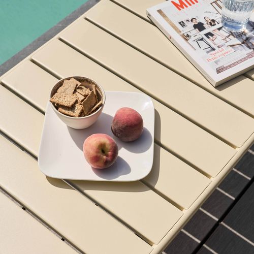 Table Basse De Jardin Acier Ivoire 90 X 50 Cm Palavas