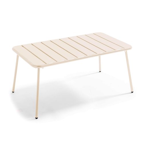 Table Basse De Jardin Acier Ivoire 90 X 50 Cm Palavas
