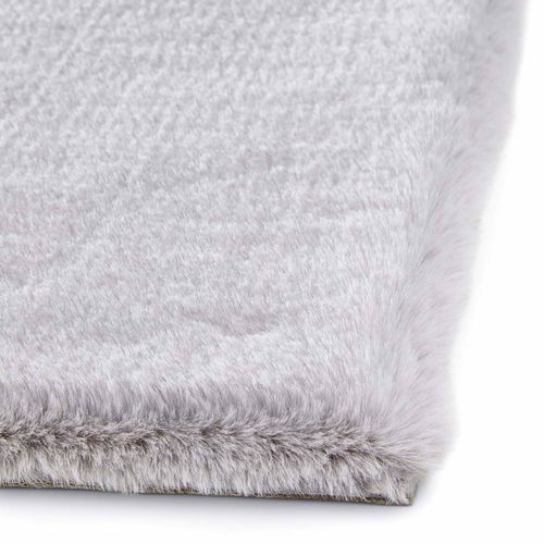Tapis Rectangulaire Fausse Fourrure Gris Clair 160 X 230 Cm