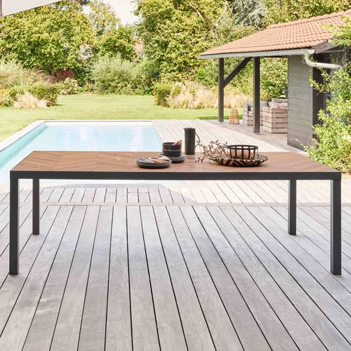 Tivoli - Table De Jardin En Céramique Effet Bois Chevron