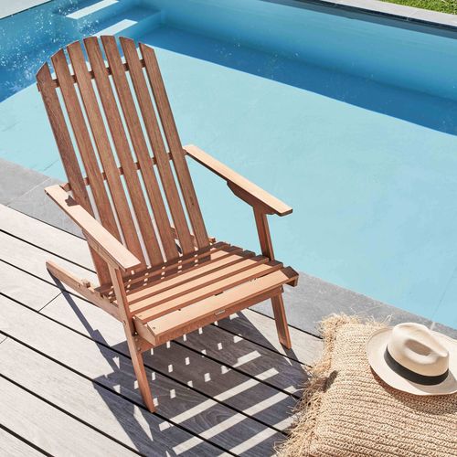 Fauteuil Relax Pliant En Bois D'eucalyptus Bois Calgary