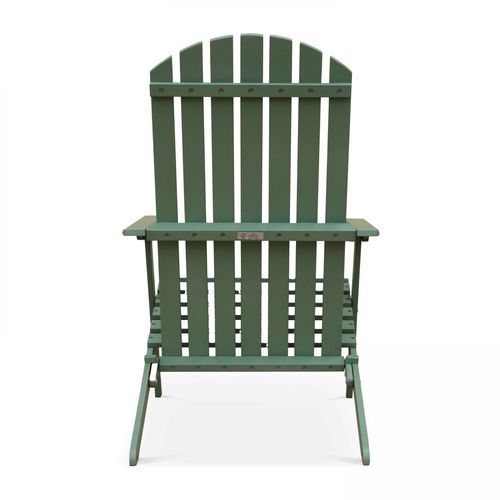 Fauteuil Relax Pliant En Bois D'eucalyptus Vert Calgary