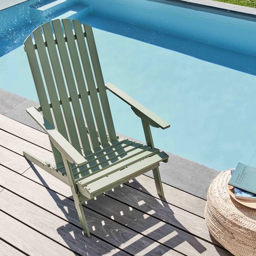 Fauteuil Relax Pliant En Bois D'eucalyptus Vert Calgary