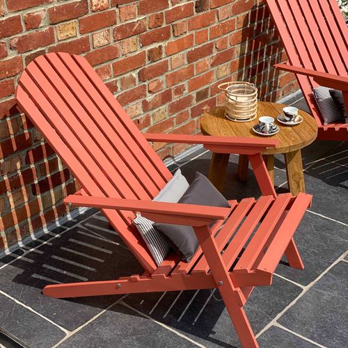 Fauteuil Relax Pliant En Bois D'eucalyptus Terracotta Calgary