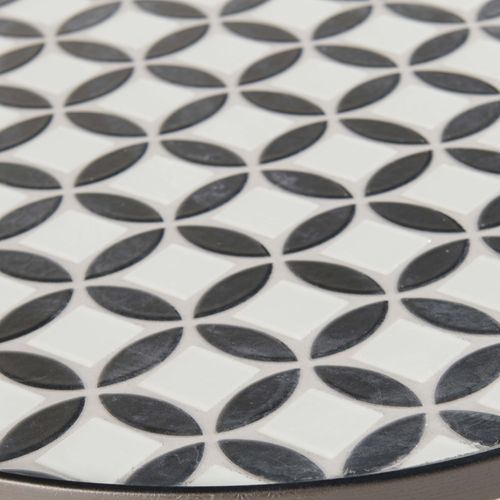 Table Basse Ronde Motif Mosaic En Céramique
