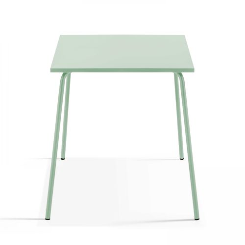 Ensemble Table De Jardin Et 4 Chaises En Métal Vert Sauge Palavas