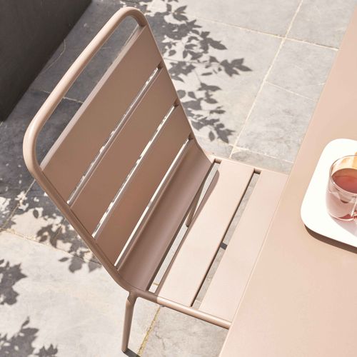 Ensemble Table De Jardin En Métal Et 4 Chaises Taupe Palavas