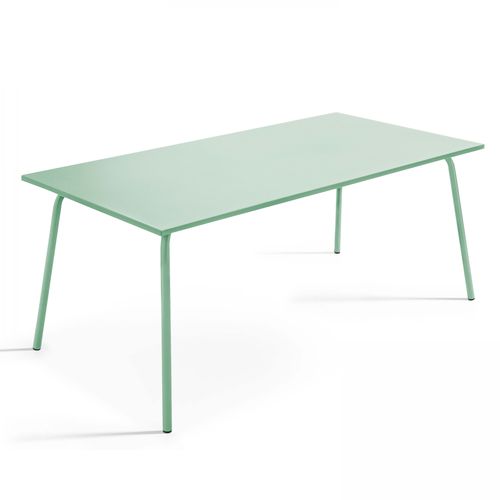Ensemble Table De Jardin Et 6 Chaises En Métal Vert Sauge Palavas