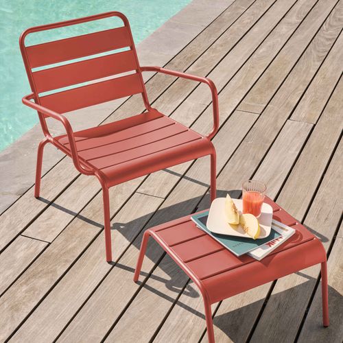 Fauteuil Relax Et Repose Pied En Métal Argile Palavas