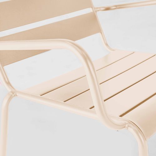 Lot De 2 Fauteuils Relax Avec Repose-pieds En Métal Ivoire Palavas