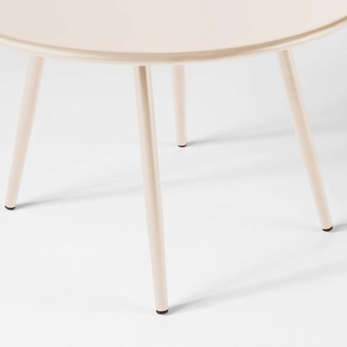 Lot De 2 Tables Basses De Jardin En Acier Ivoire 50 Cm Palavas