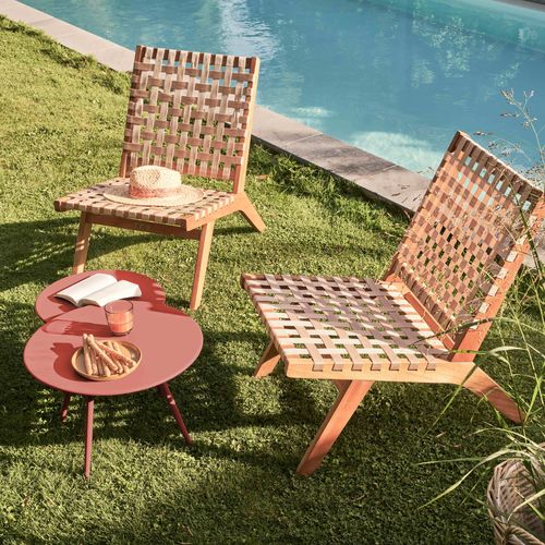 Lot De 2 Tables Basses De Jardin En Acier Argile 50 Cm Palavas