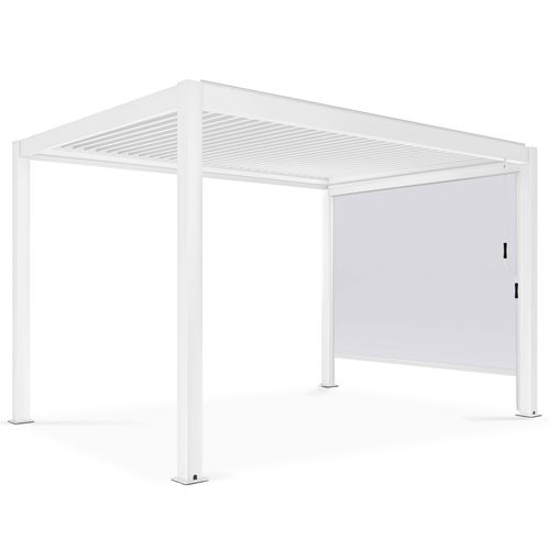 Pergola Bioclimatique 3x4m Autoportée Avec 1 Store Blanc Athenes
