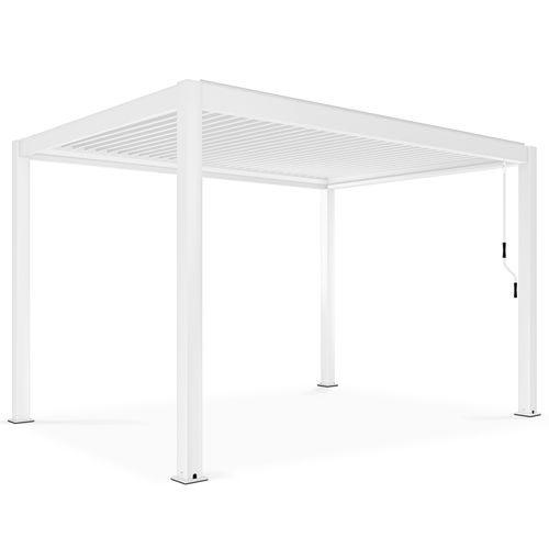 Pergola Bioclimatique 3x4m Autoportée Et 2 Stores 2,66 X 2,34 M Blanc