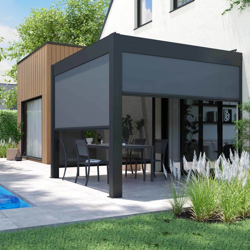 Pergola Bioclimatique Adossée 3x3m Et 3 Stores 2,66 X 2,34 M Oia