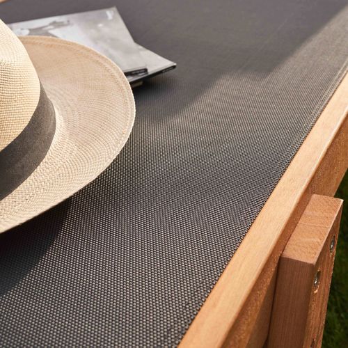 Lot De 2 Bains De Soleil Avec Coussin Et Tablette En Bois Noir Calgary