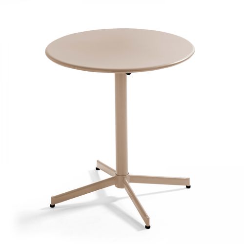 Table De Jardin Bistrot Rabattable ⌀70cm Et 2 Chaises Style Bistrot, Palavas Taupe - Palavas