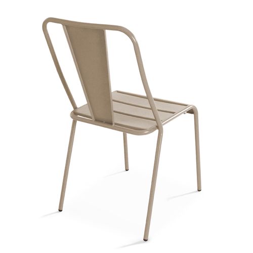 Table De Jardin Bistrot Rabattable ⌀70cm Et 2 Chaises Style Bistrot, Palavas Taupe - Palavas