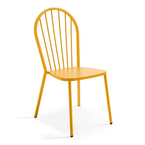 Ensemble Table De Jardin Et 8 Chaises Bistrot En Acier Jaune Palavas