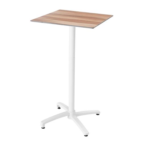 Ensemble Table Inclinable En Hpl Avec Chaises Hautes En Métal, Opera Gris - Opéra