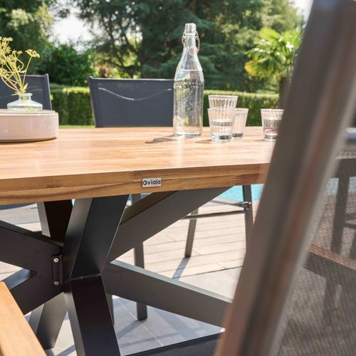 Table De Jardin En Bois D'acacia Et Aluminium